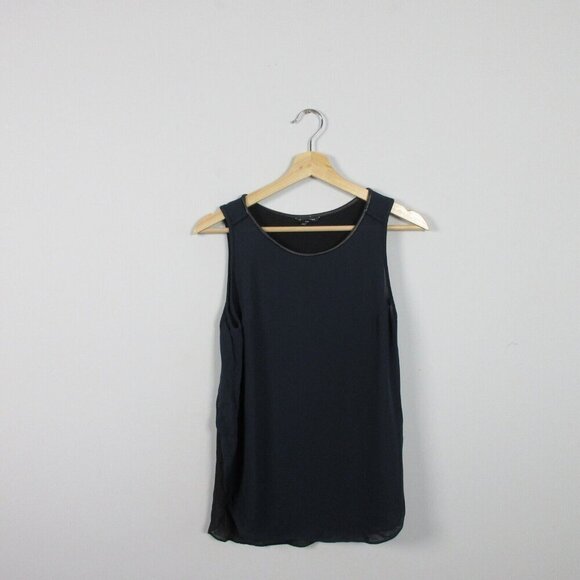Club Monaco Women's Tank Top Blouse Round Neck Casual Pullover Black Small 106 - Picture 1 of 9